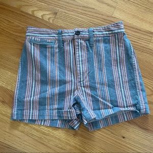 Striped Madewell Jean Shorts